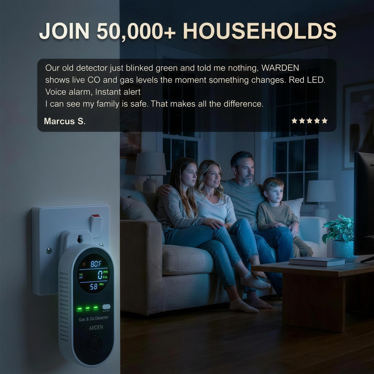 WARDEN 4-IN-1 CO Detector